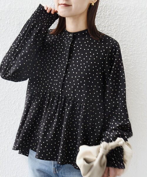 新品タグ付き SHIPS for women 花柄ブラウス 今期 SHIPS（シップス） ブラウス シャツ 「WEB限定」「手洗い可能」ドット