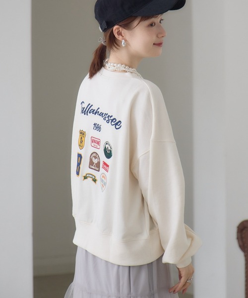 「RETRO GIRL」 スウェットカットソー FREE ブラック レディース_画像2