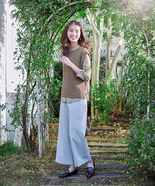 「J.PRESS Ladies」 ニットベスト SMALL ネイビー レディース_画像3