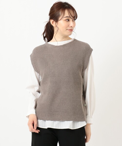「J.PRESS Ladies」 ニットベスト SMALL ネイビー レディース_画像6