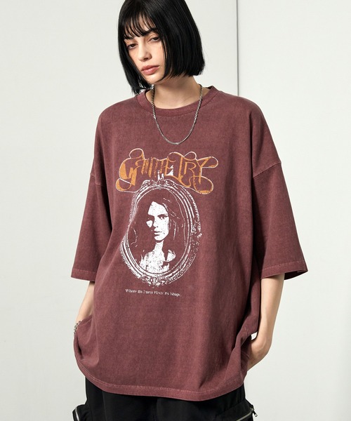 tシャツ 「Alfred Alex」ヴィンテージライク ピグメント オーバー