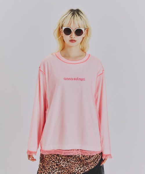 tシャツ メッシュレイヤードロングTシャツ レディース : ZOZOTOWN
