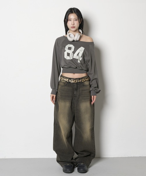 「FOLLOWIN」 スウェットカットソー FREE グレー レディース_画像2