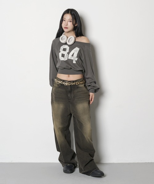 「FOLLOWIN」 スウェットカットソー FREE グレー レディース_画像7