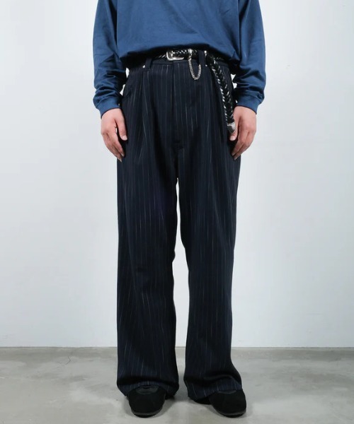 JieDa（ジエダ） スラックス STRIPE WIDE ONE TUCK PANTS メンズ