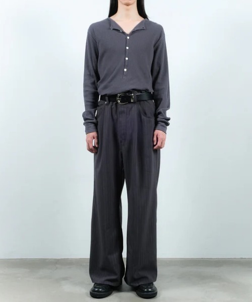 JieDa（ジエダ） スラックス STRIPE WIDE ONE TUCK PANTS メンズ