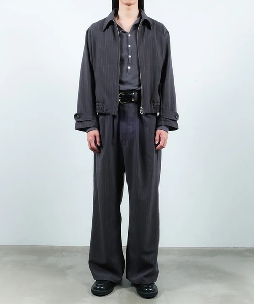 JieDa（ジエダ） スラックス STRIPE WIDE ONE TUCK PANTS メンズ