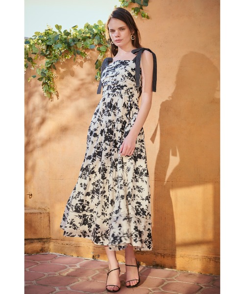 Estella.K ワンピース Sandra Floral-print long dress 2 ショルダー