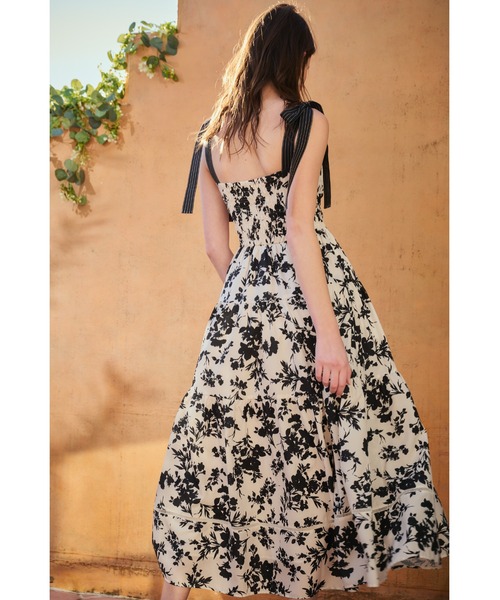 Estella.K ワンピース Sandra Floral-print long dress 2 ショルダー