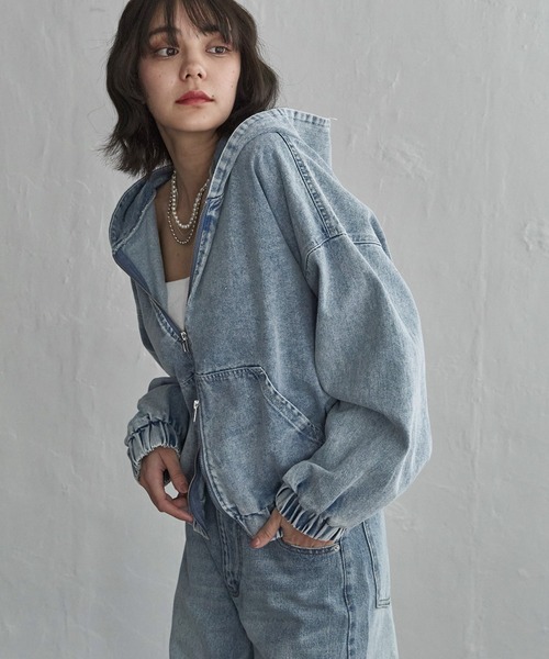 G*n様 NIKE パーカー デニム ジャケット 楽天市場】デニムジャケット メンズ パーカー 重ね着風 フェイク