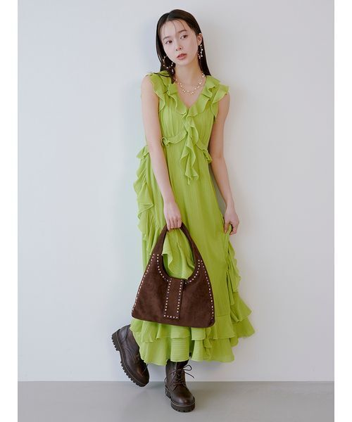 LILY BROWNリリーブラウン ラッフルフリルフレアワンピース LILY BROWN（リリーブラウン） ワンピース ラッフルフリルフレア