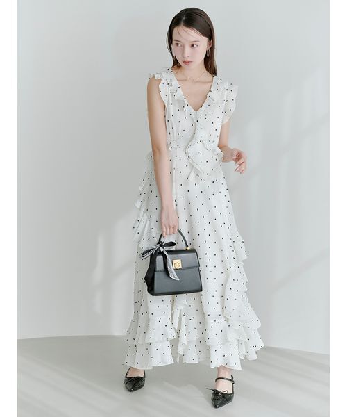 本日限定価格★ラッフルフリルフレアワンピース　リリーブラウン LILY BROWN（リリーブラウン） ワンピース ラッフルフリルフレア