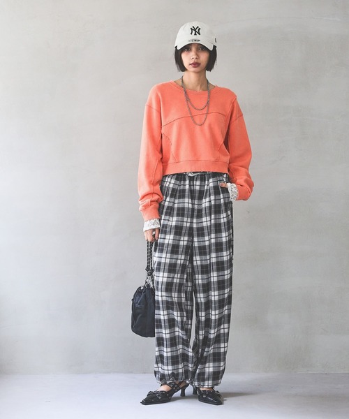 「PAGEBOY」 スウェットカットソー SMALL ダークネイビー レディース_画像2