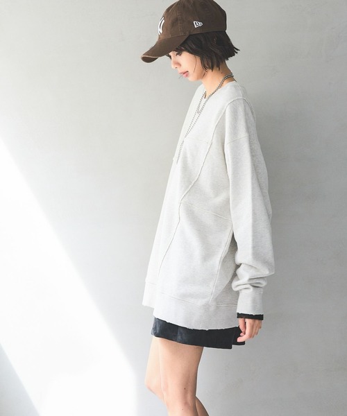 「PAGEBOY」 スウェットカットソー SMALL ダークネイビー レディース_画像3