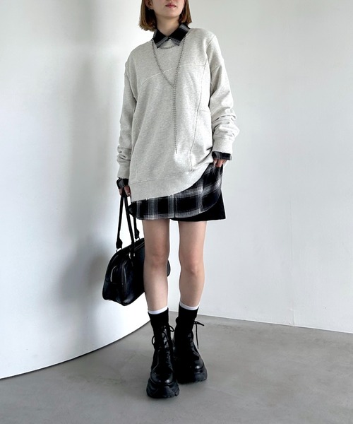 「PAGEBOY」 スウェットカットソー SMALL ダークネイビー レディース_画像6