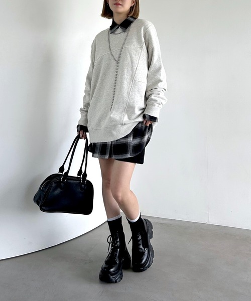 「PAGEBOY」 スウェットカットソー SMALL ダークネイビー レディース_画像7