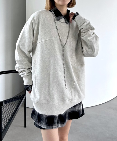 「PAGEBOY」 スウェットカットソー SMALL ダークネイビー レディース_画像9