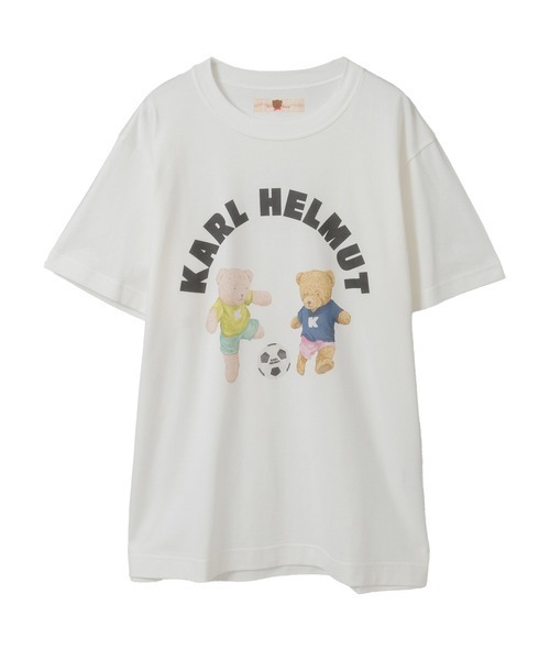 Karl Helmut tシャツ サッカーくまプリントTシャツ メンズ レディース