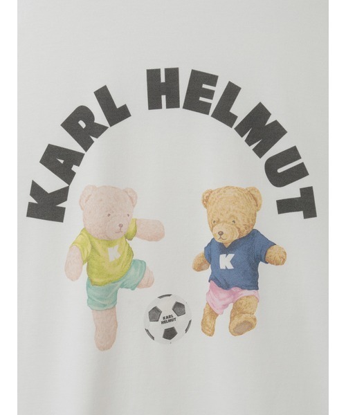 【美品】Karl Helmut テディベア クマ 総柄 半袖シャツ ブラック M Karl Helmut tシャツ サッカーくまプリントTシャツ メンズ レディース