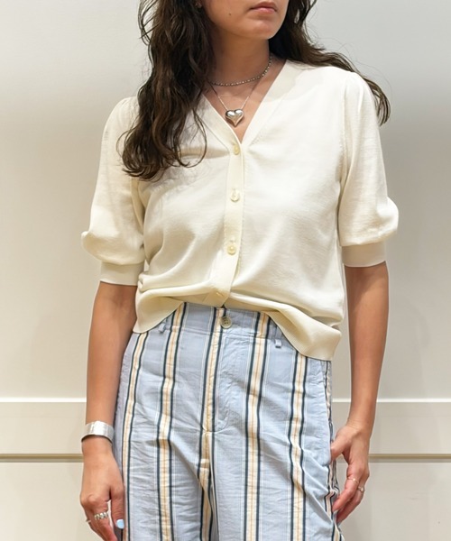 「BANANA REPUBLIC FACTORY STORE」 ニットカーディガン M ネイビー レディース_画像6