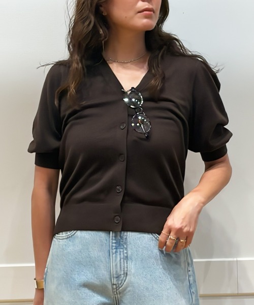 「BANANA REPUBLIC FACTORY STORE」 ニットカーディガン M ネイビー レディース_画像9