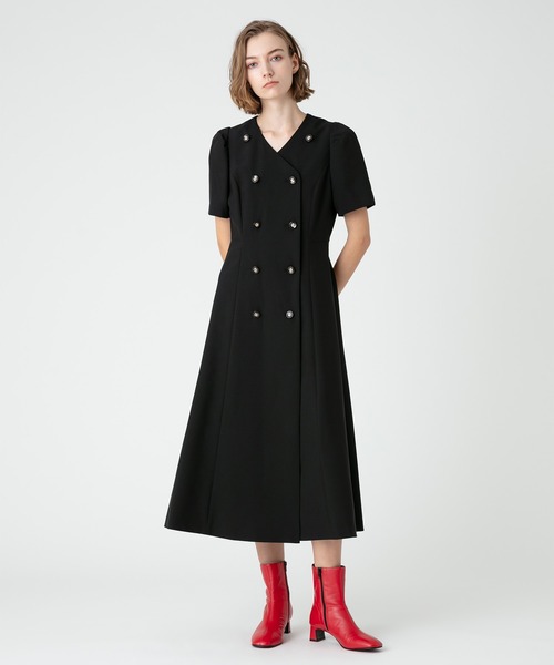 「LOULOU WILLOUGHBY」 半袖ワンピース 1 ブラウン レディース_画像2