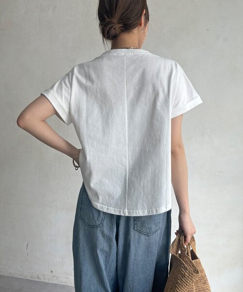 DouDou（ドゥドゥ） tシャツ 半袖 「WEB限定」ワンポイントビジューTEE