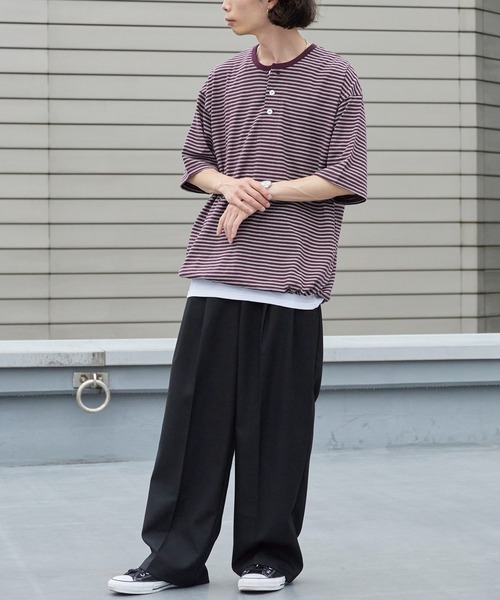 Healthknit（ヘルスニット） ヘンリーネック tシャツ メンズ