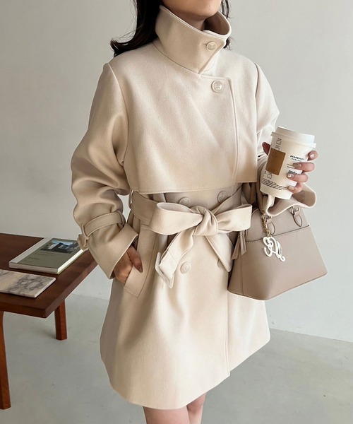 「one after another NICE CLAUP」 トレンチコート MEDIUM ブラウン レディース_画像9
