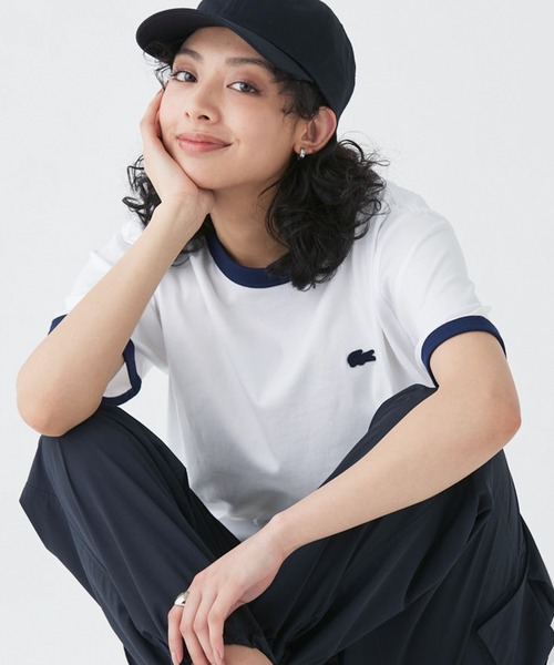 「LACOSTE」 半袖Tシャツ 4 ネイビー メンズ_画像2