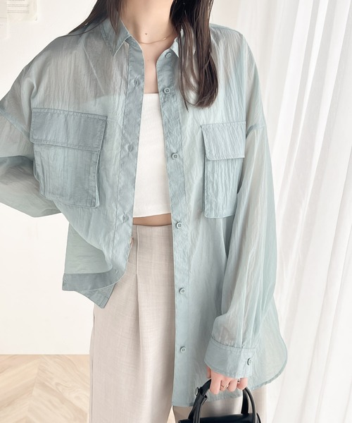 「classicalelf」 長袖シャツ LARGE ライトカーキ レディース_画像5