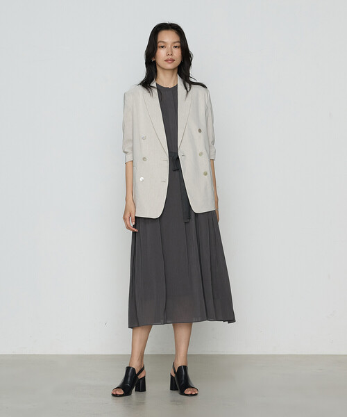 「K.T KIYOKO TAKASE」 半袖ワンピース 7号 ネイビー レディース_画像4