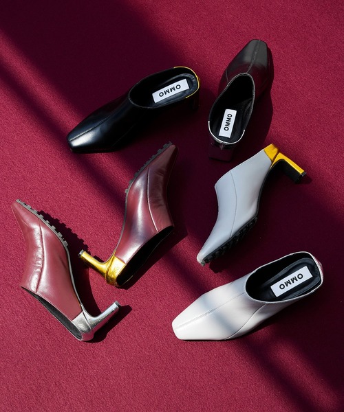 OMMO（オーエムエムオー） サンダル ミュール ASYMME METALLIC HEEL