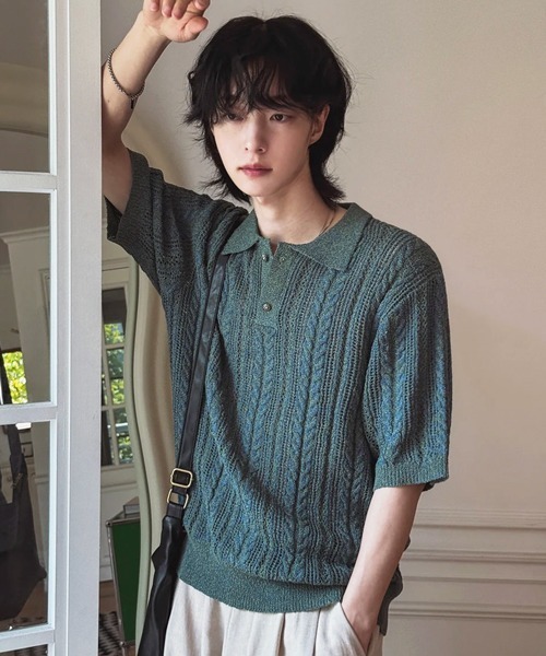 NOWLE（ノウル） ポロシャツ 半袖 「NOWLE」ミックスストライプ