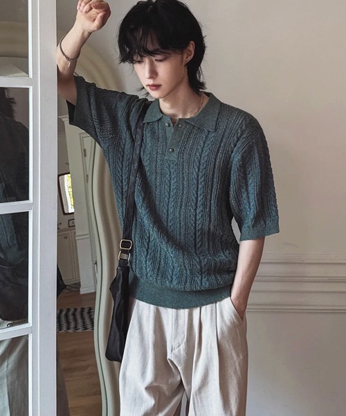 NOWLE（ノウル） ポロシャツ 半袖 「NOWLE」ミックスストライプ