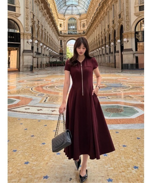 Her lip to ワンピース Front Zip Long Dress : ZOZOTOWN Yahoo!店