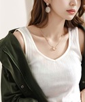 タンクトップ ノースリーブ ランダムリブ スク...の詳細画像4