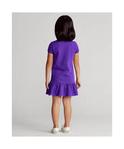 ワンピース コットン メッシュ ポロドレス RALPH ラルフ コットン メッシュ POLO LAUREN CHILDRENSWEAR，ポロ ローレン