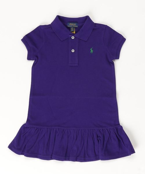 ワンピース コットン メッシュ ポロドレス RALPH ラルフ コットン メッシュ POLO LAUREN CHILDRENSWEAR，ポロ ローレン
