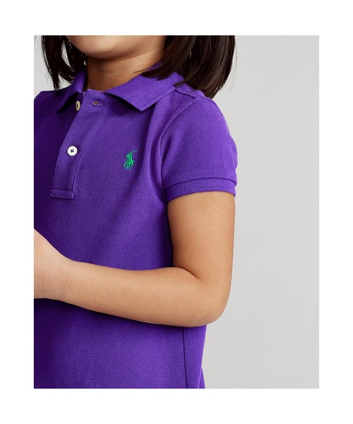 ワンピース コットン メッシュ ポロドレス RALPH ラルフ コットン メッシュ POLO LAUREN CHILDRENSWEAR，ポロ ローレン