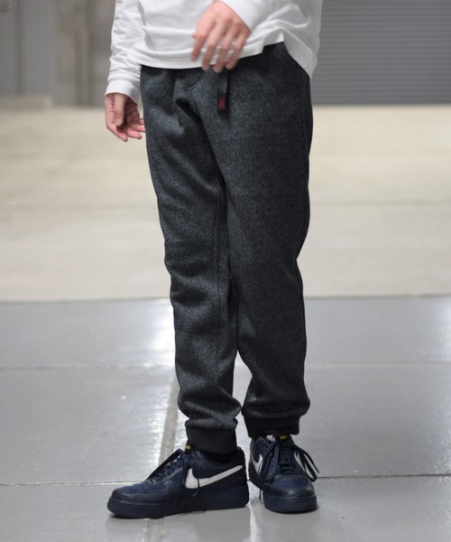 チャコール パンツ KNIT FLEECE NARROW RIB 