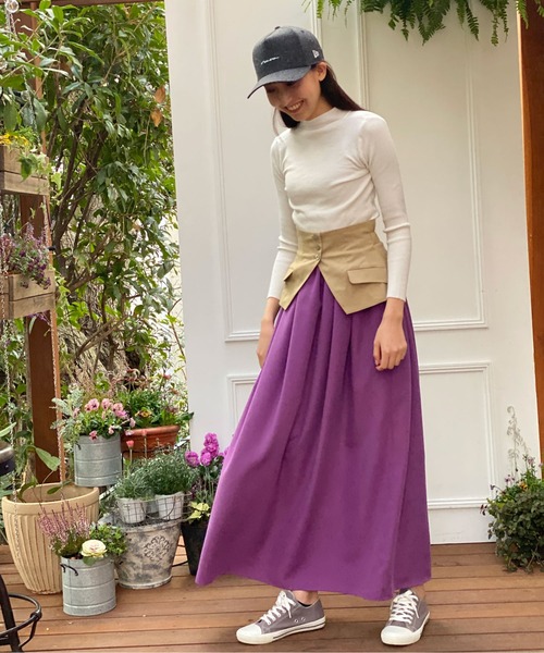 AVIE（アビィ） スカート カラーブロックボリュームマキシスカート