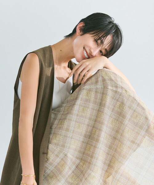 美品チェックツィードフリンジスカート　アンドクチュール AND COUTURE/スカート｜公式オンラインショップ｜バーンデストローズ