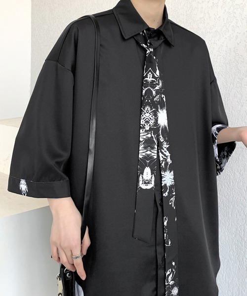 シャツ 「FVLMEN」4pattern tie design halfsleeve shirt/4