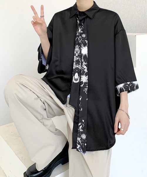 シャツ 「FVLMEN」4pattern tie design halfsleeve shirt/4パターン