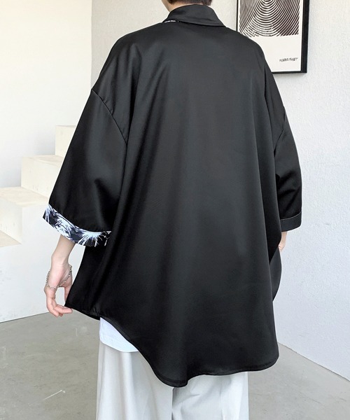 七分袖 シャツ 「FVLMEN」4pattern tie design halfsleeve shirt/4
