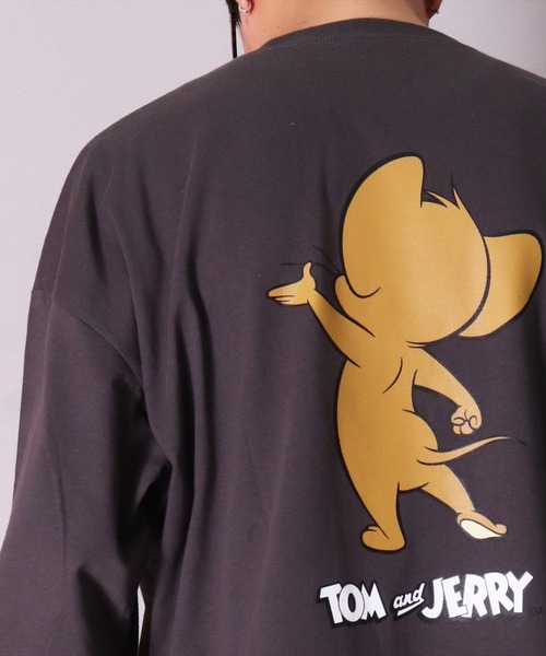tシャツ (DV)「トムとジェリー」「ユニセックス」後ろ姿 バックプリント 長袖 Tシャツ メンズ レディース | ブランド登録なし | 01