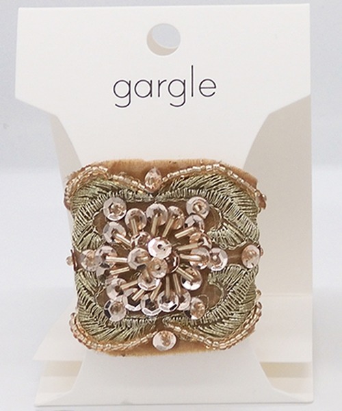 新品　ガーグル　gargle　はなはな ヘアーカフス　ヘアカフ　ベージュ 花刺繍 ヘアーカフス：gargle（ガーグル） - gargle online