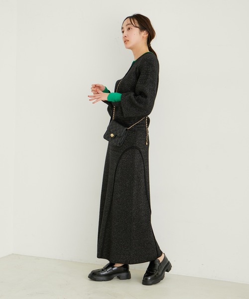 LE CERCLE par rope ラメスカート LE CERCLE par rope' スカート 「セットアップ対応」ラメ