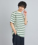 tシャツ USAコットンマルチボーダーTシャツ...の詳細画像1